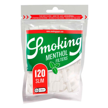 Фильтры для самокруток SMOKING SLIM MENTOL 6х15мм (120 шт.)