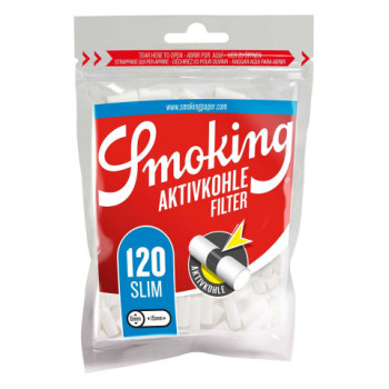 Фильтры для самокруток SMOKING SLIM CLASSIC CARBON 6х15мм (120 шт.)