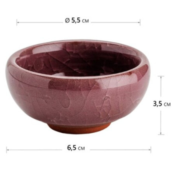 Пиала керамическая Колотый лёд (темно-розовая) 45 мл